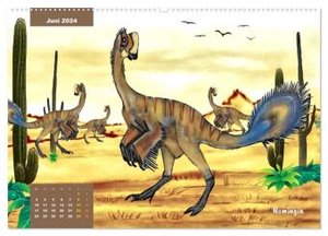 Die Welt der Dinos (hochwertiger Premium Wandkalender 2024 DIN A2 quer), Kunstdruck in Hochglanz