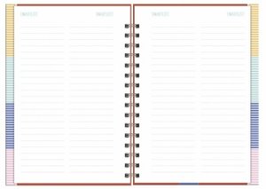 Mama AG Familienplaner-Buch A5 2023. Roter Terminkalender mit 5 Spalten, Registerblätter und Schulferien. Buchkalender für die Familie. Familienkalender 2023