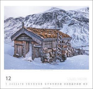 Norwegen Kalender 2024. Reise-Wandkalender mit 12 atemberaubenden Fotografien im Land der Mitternachtssonne. Landschafts-Kalender 2024 zum Aufhängen. 48x46 cm.