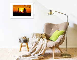Premium Textil-Leinwand 75 cm x 50 cm quer Ein Motiv aus dem Kalender Emotional Moments: Die Skyline von New Holz City. / UK-Version