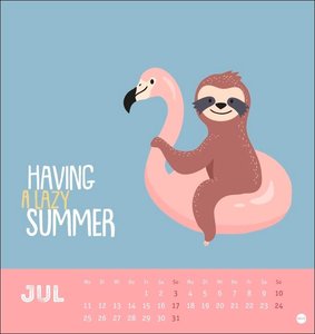 Faultier Postkartenkalender 2022