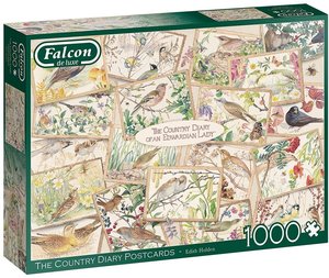 Jumbo 11336 - Falcon, Edith Holden, The Country Diary Postcards, Puzzle, 1000 Teile