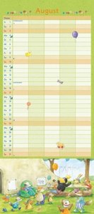 Der kleine Rabe Socke Familienkalender 2025 – Wandkalender – Familienplaner mit 5 Spalten – Format 22 x 49,5 cm