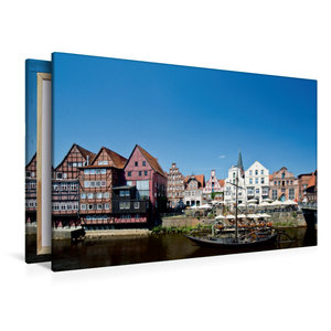 Premium Textil-Leinwand 120 cm x 80 cm quer Der Stintmarkt in Lüneburg