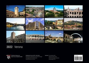 Verona 2022 - Black Edition - Timokrates Kalender, Wandkalender, Bildkalender - DIN A3 (42 x 30 cm)