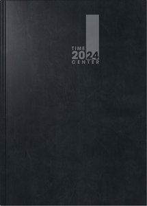 Wochenkalender, Buchkalender, 2024, TimeCenter, Baladek-Einband, schwarz
