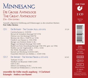 Minnesang - Die große Anthologie 12.-15. Jahrhundert, 2 Audio-CDs