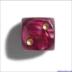 Philos 7100 - Würfel, 12 mm pearl rot, 36er Brick