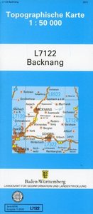 Topographische Karte Baden-Württemberg, Zivilmilitärische Ausgabe - Backnang