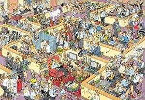 Jumbo 17014 - Jan van Haasteren: Das Büro, 1000 Teile Puzzle