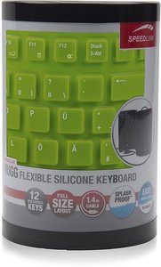 RUGG Flexible Silikon Keyboard, Tastatur (geräuscharme Tasten, aufrollbar, spritzwassergeschützt, USB), grün