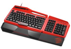 Mad Catz S.T.R.I.K.E. TE Mechanische Gaming-Tastatur, Keyboard für PC, rot
