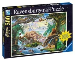 Ravensburger 14863 - Tiere am Wasserloch, Starline Puzzle, 500 Teile
