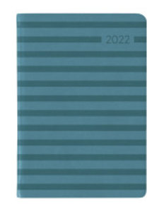Ladytimer Mini Deluxe Turquoise 2022 - Taschen-Kalender 8x11,5 cm - Tucson Einband - Motivprägung Wellen - Weekly - 144 Seiten - Alpha Edition