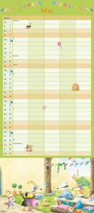 Der kleine Rabe Socke Familienkalender 2025 – Wandkalender – Familienplaner mit 5 Spalten – Format 22 x 49,5 cm