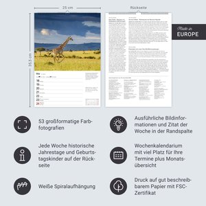 Naturschätze Afrikas Wochenplaner 2026