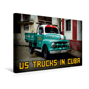 Premium Textil-Leinwand 45 cm x 30 cm quer Ein Motiv aus dem Kalender  \"US TRUCKS IN CUBA\"
