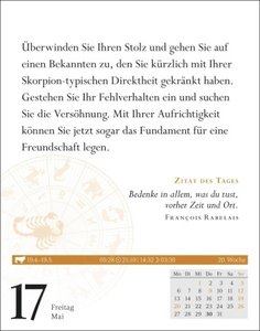 Skorpion Sternzeichenkalender 2024: Tagesabreißkalender. Tischkalender 2024 mit täglichem Horoskop. Kleiner Kalender mit täglichem Blick in die Sterne