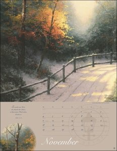 Thomas Kinkade: Land im Licht Kalender 2024. Kunstvoller Wandkalender mit idyllischen Gemälden und Bildzitaten. Einzigartiger Kunst-Kalender. 34 x 44 cm. Hochformat.