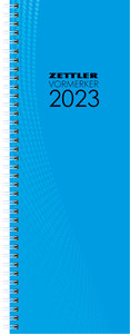 Vormerkbuch blau 2023 - Bürokalender 10,5x29,7 cm - 1 Woche auf 2 Seiten - mit Ringbindung - robuster Kartoneinband - Tischkalender - 709-0015