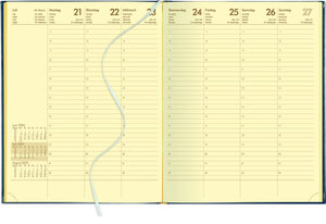 Wochenbuch blau 2025 - Bürokalender 21x26,5 cm - 1 Woche auf 2 Seiten - mit Eckperforation und Fadensiegelung - Notizbuch - 728-0015