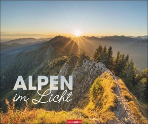 Alpen im Licht Kalender 2024. Reise-Kalender mit 12 atemberaubenden Fotografien der Alpen. Großer Foto-Wandkalender 2024 XL. 55x46 cm. Querformat.