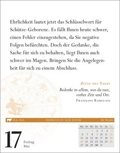Schütze Sternzeichenkalender 2024: Tagesabreißkalender. Tischkalender 2024 mit täglichem Horoskop. Kleiner Kalender mit täglichem Blick in die Sterne