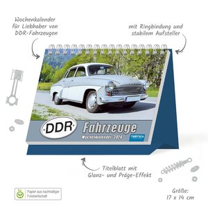 Trötsch Aufstellwochenkalender DDR Fahrzeuge 2024