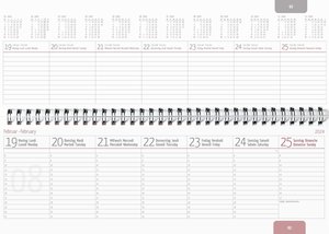 Tisch-Querkalender alpha aurum 2024 - Büro-Planer 29,7x10,5 cm - Tisch-Kalender - 1 Woche 2 Seiten - gold - Ringbindung - Alpha Edition