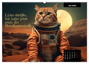 Katzen können alles, außer traurig. (hochwertiger Premium Wandkalender 2024 DIN A2 quer), Kunstdruck in Hochglanz