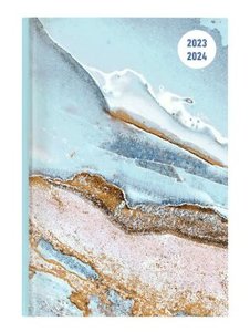 Collegetimer Blue Marble 2023/2024 - Schüler-Kalender A5 (15x21 cm) - Marmor - Weekly - 224 Seiten - Terminplaner - Alpha Edition