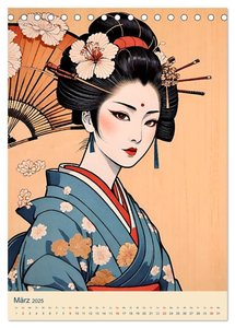 Japanische Geishas (Tischkalender 2025 DIN A5 hoch), CALVENDO Monatskalender