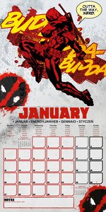 Pyramid – Deadpool 2025 Broschürenkalender, 30x30cm, Kalender für Fans der beliebten Marvel-Filme, Monatskalender mit heldenhaften Illustrationen, nachhaltig nur mit Papierumschlag