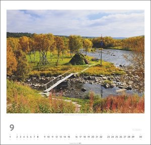 Schweden Kalender 2024. Reise-Kalender mit 12 atemberaubenden Fotografien schwedischer Landschaften. Romantischer Wandkalender 2024 zum Aufhängen. 48x46 cm.
