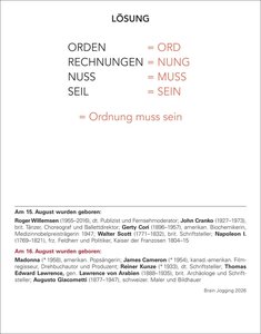 Brain Jogging Tagesabreißkalender 2026
