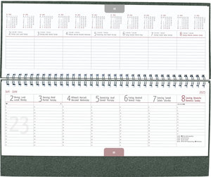 Tisch-Querkalender Nature Line Pine 2025 - Tisch-Kalender - Büro-Kalender quer 29,7x13,5 cm - 1 Woche 2 Seiten - Umwelt-Kalender - mit Hardcover