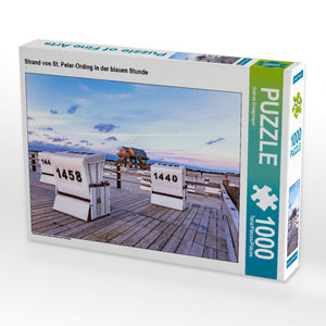 CALVENDO Puzzle Strand von St. Peter-Ording in der blauen Stunde 1000 Teile Puzzle quer