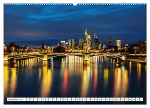 Frankfurt am Main - at night (hochwertiger Premium Wandkalender 2024 DIN A2 quer), Kunstdruck in Hochglanz