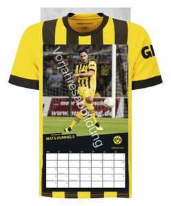 Borussia Dortmund Trikotkalender 2024. Kalender im originalen Trikot-Design, perfekt für Fans des BVB. Die tollsten Spielerfotos in einem dekorativen Wandkalender.