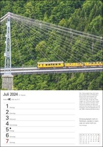 Eisenbahnen Wochenplaner 2024. Besonderer Wandplaner mit 53 fantastischen Fotos von historischen Eisenbahnen. Hochwertiger Foto-Kalender 2024. 25 x 35,5 cm