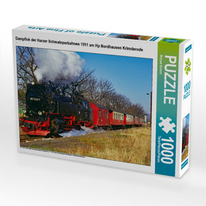 CALVENDO Puzzle Dampflok der Harzer Schmalspurbahnen 1991 am Hp Nordhausen Krimderode 1000 Teile Puzzle quer