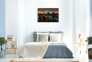 Premium Textil-Leinwand 90 cm x 60 cm quer Skyline New York