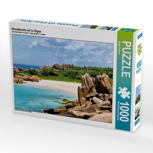 CALVENDO Puzzle Strandbucht auf La Digue 1000 Teile Puzzle quer