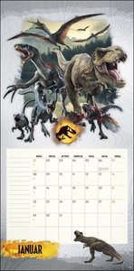 Jurassic World Broschurkalender 2024. Die Dinosaurier aus "Jurassic World: Ein neues Zeitalter" in einem großen Kalender zum Eintragen. Übersichtlicher Wandplaner und Blickfang.