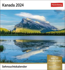 Kanada Sehnsuchtskalender 2024. Fernweh in einem Foto-Kalender zum Aufstellen. Die schönsten Landschaften Kanadas als Postkarten in einem Tischkalender. Auch zum Aufhängen
