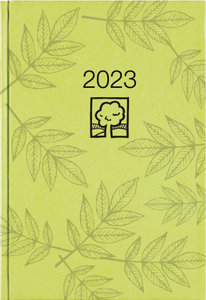 Wochenbuch grün 2023 - Bürokalender 14,6x21 cm - 1 Woche auf 2 Seiten - 128 Seiten - mit Eckperforation - Notizbuch - Blauer Engel - 766-0713
