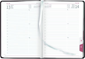 Buchkalender Tucson schwarz 2025 - mit Registerschnitt - Büro-Kalender A5 - 1 Tag 1 Seite - 416 Seiten - Tucson-Einband - Zettler