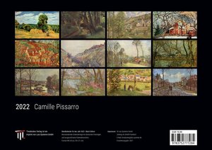 Camille Pissarro 2022 - Black Edition - Timokrates Kalender, Wandkalender, Bildkalender - DIN A4 (ca. 30 x 21 cm)