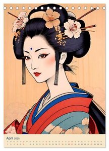 Japanische Geishas (Tischkalender 2025 DIN A5 hoch), CALVENDO Monatskalender