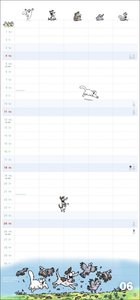 Simons Katze Familienplaner 2023. Familienkalender mit 5 Spalten. Humorvoll illustrierter Familien-Wandkalender mit Schulferien und Stundenplänen.